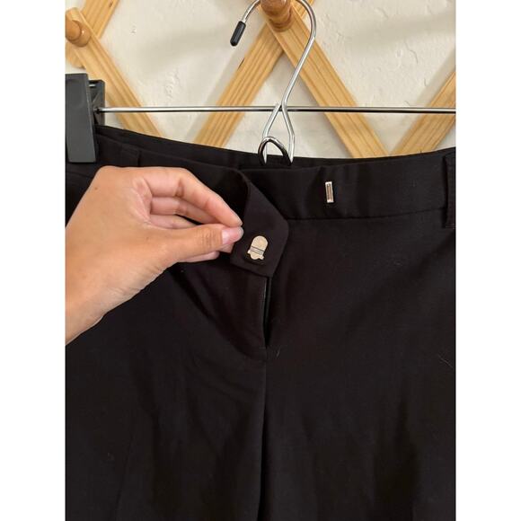Topshop Pants Women's 2 Petite Trousers Black Straight Leg Ankle Mid Rise - Picture 3 of 7